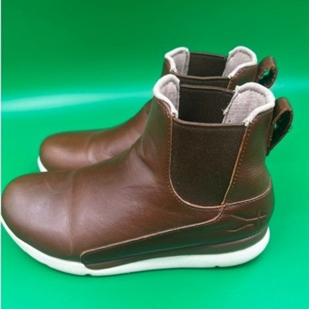 KURU Leather Chelsea Boots Women 6 Brown Orthopedic Comfort Ankle Boot high arch